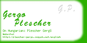 gergo plescher business card